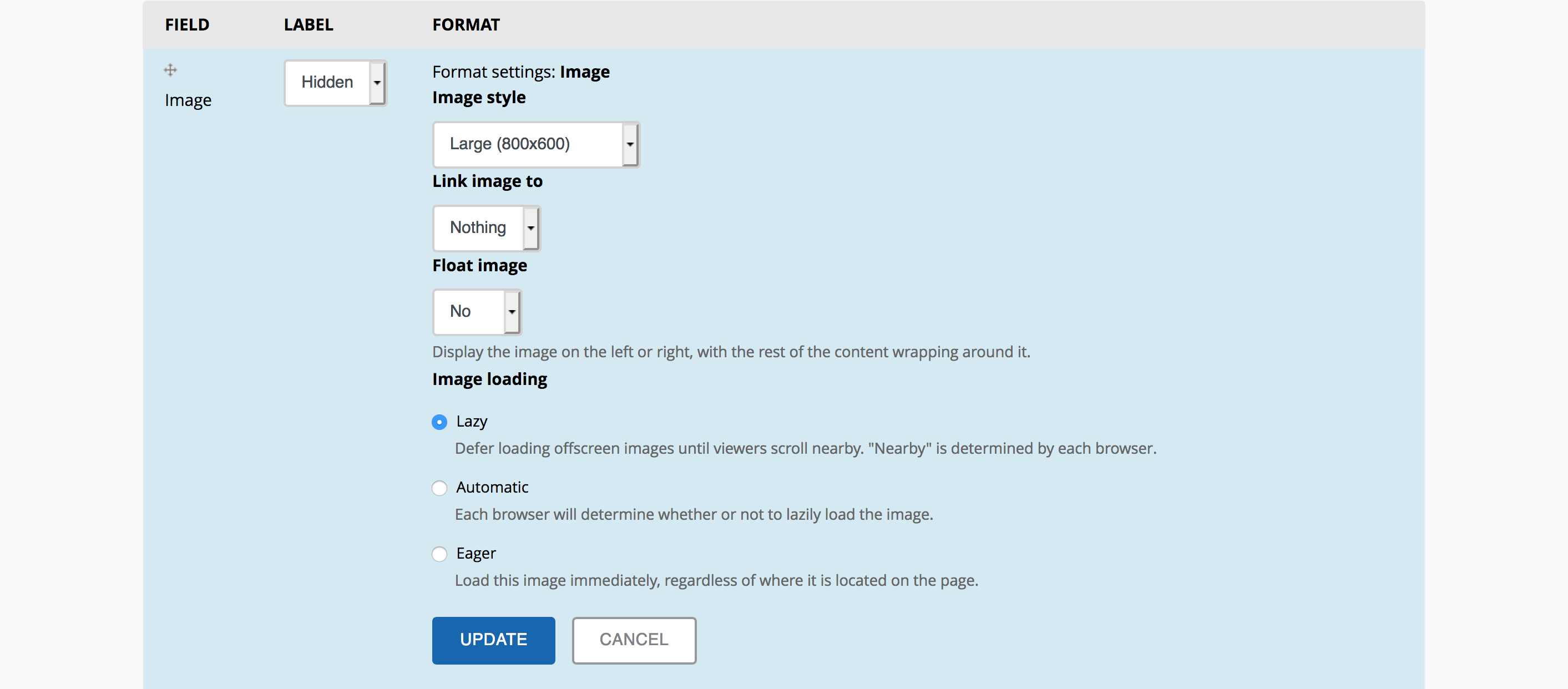 Lazy-loading display setting for image fields